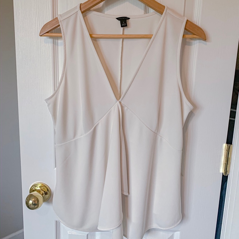 Ann Taylor White Blouse Size M